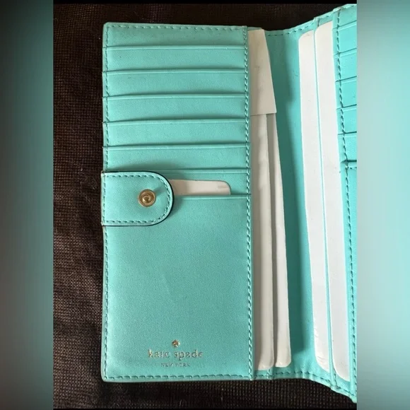 Kate Spade Turquoise Leather Wallet with Dust Bag - Picture 6 of 6